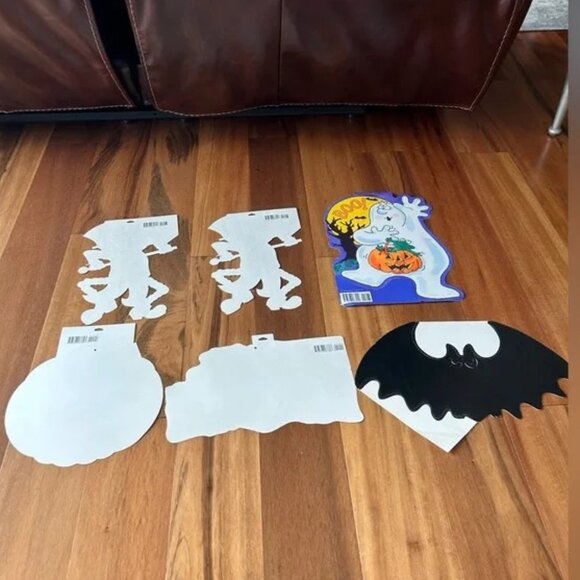 NOS Vintage 6 Halloween Die Cuts Hallmark 1980s 1990s Ghost Bat Skeleton JOL NEW - Picture 7 of 7